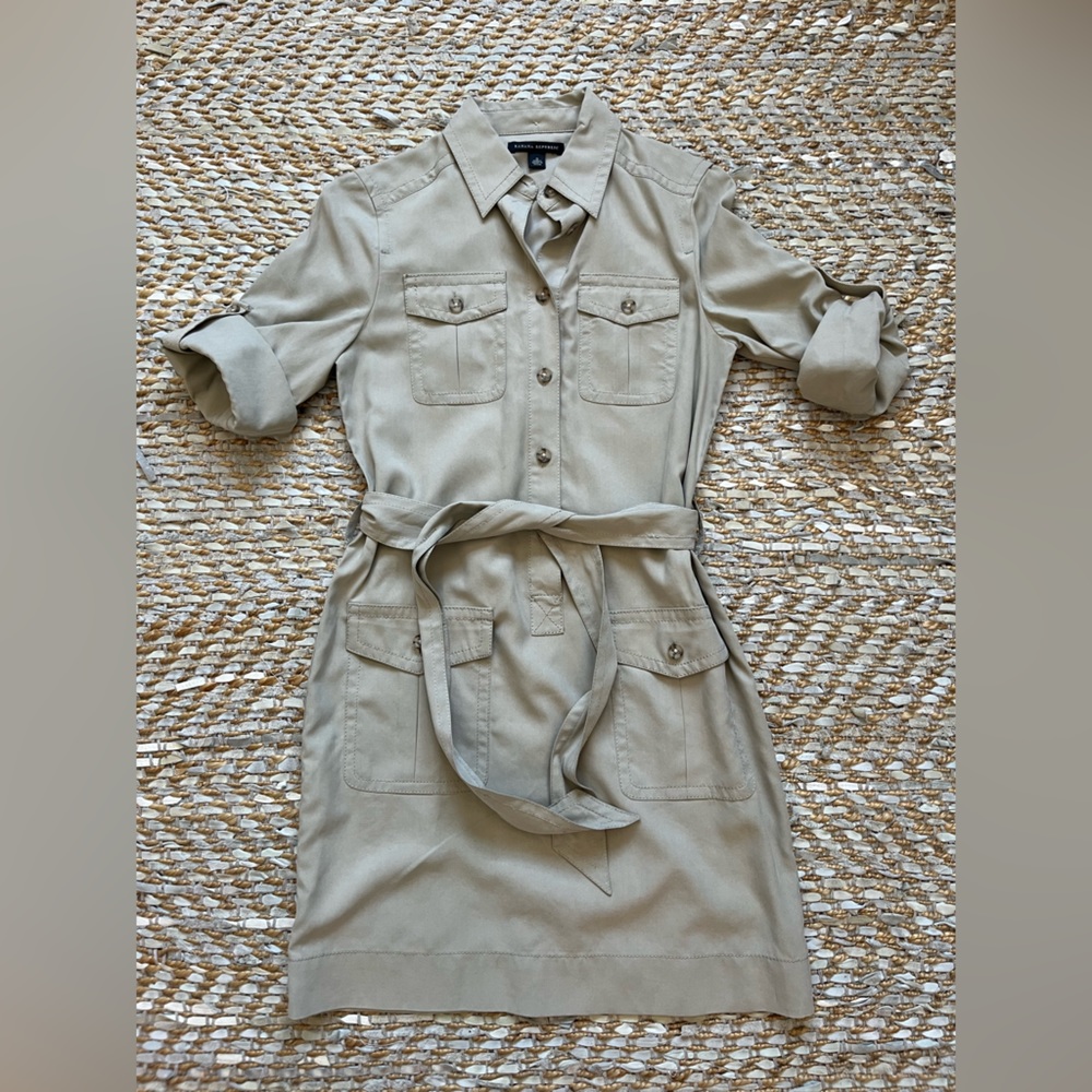 Banana Republic Silk Khaki shirt dress